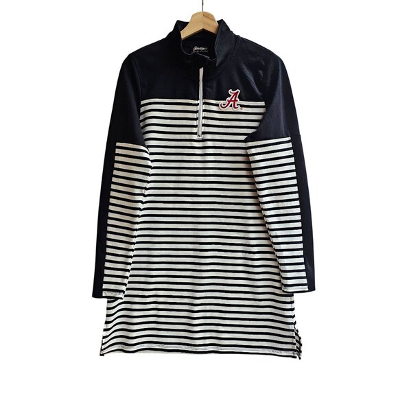 Gameday Couture Alabama Crimson Tide Black & White Striped Pullover Dress Medium - Picture 1 of 10